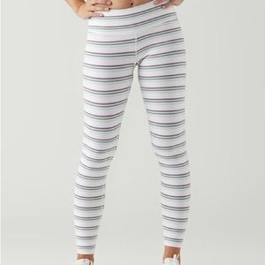 Glyder White, Maroon, & Green Elongate Striped Pants XS